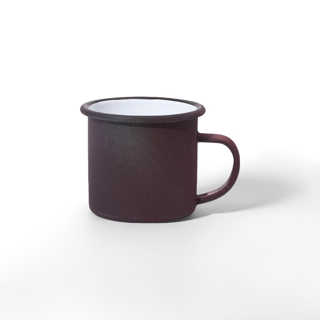 深棕色复古搪瓷杯家用咖啡茶杯耐高温陶瓷杯