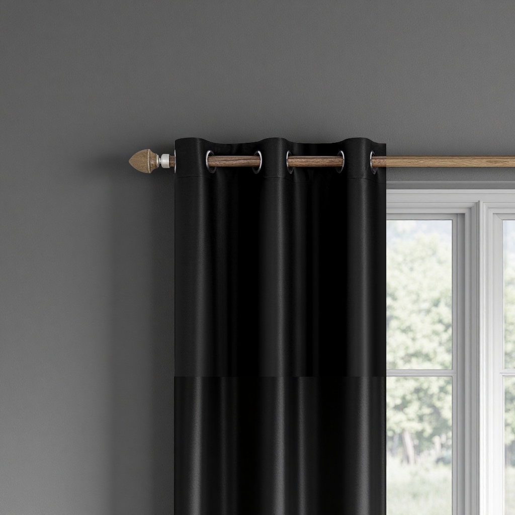Black blackout curtains are suitable for both living rooms and bedrooms, with a high-end drape that is simple and modern