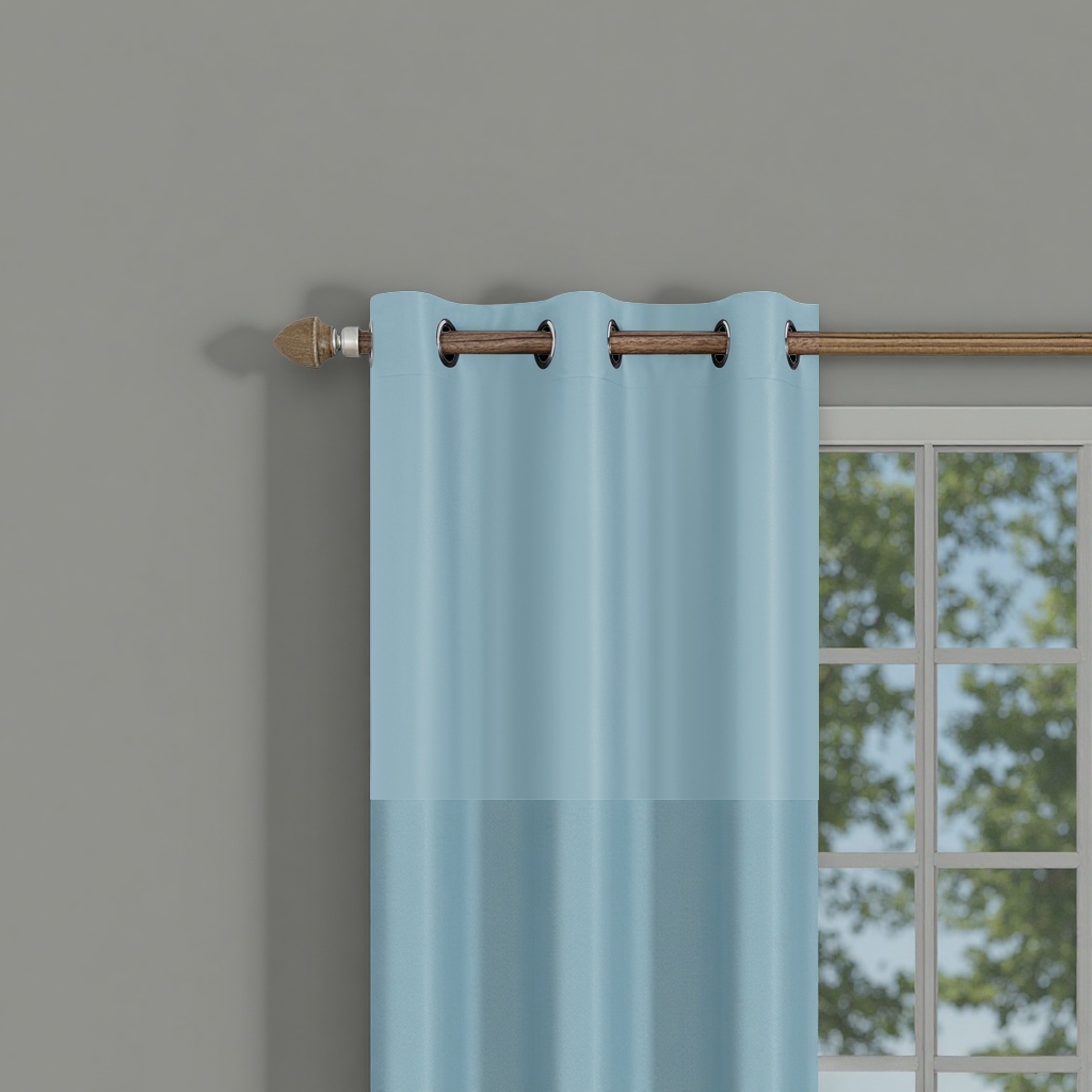 Light blue blackout curtains are suitable for simple Nordic-style living rooms, bedrooms and bay Windows Application Scenario