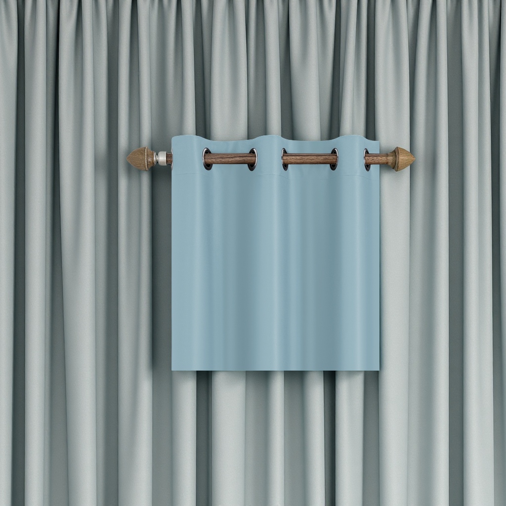Light blue blackout curtains are suitable for simple Nordic-style living rooms, bedrooms and bay Windows