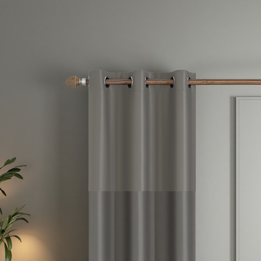 The grey blackout curtains are simple and modern, suitable for both living rooms and bedrooms Specification image