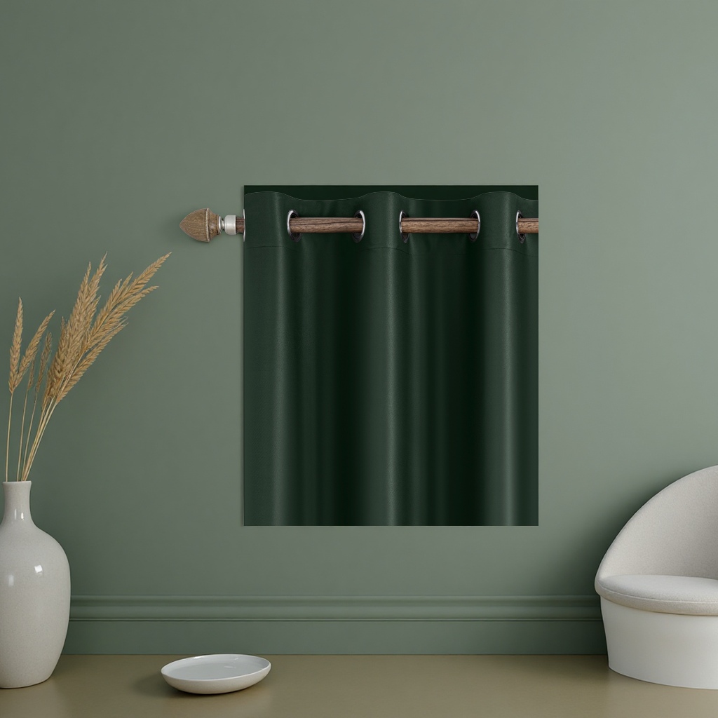 The dark green blackout curtains are suitable for both living rooms and bedrooms, featuring a simple and modern design with a flowing effect Application Scenario