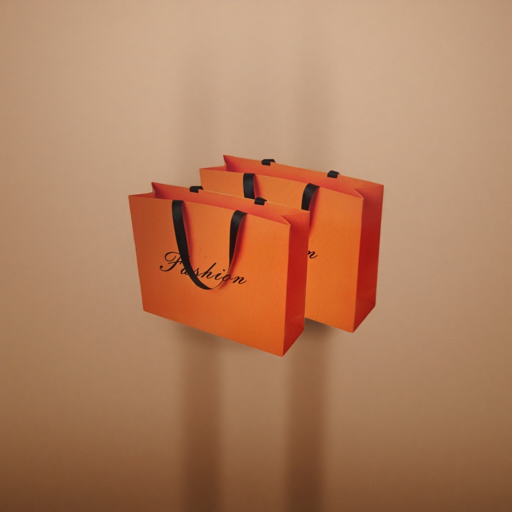 Orange handbag, large-capacity, simple, fashionable and eco-friendly shopping bag Specification image