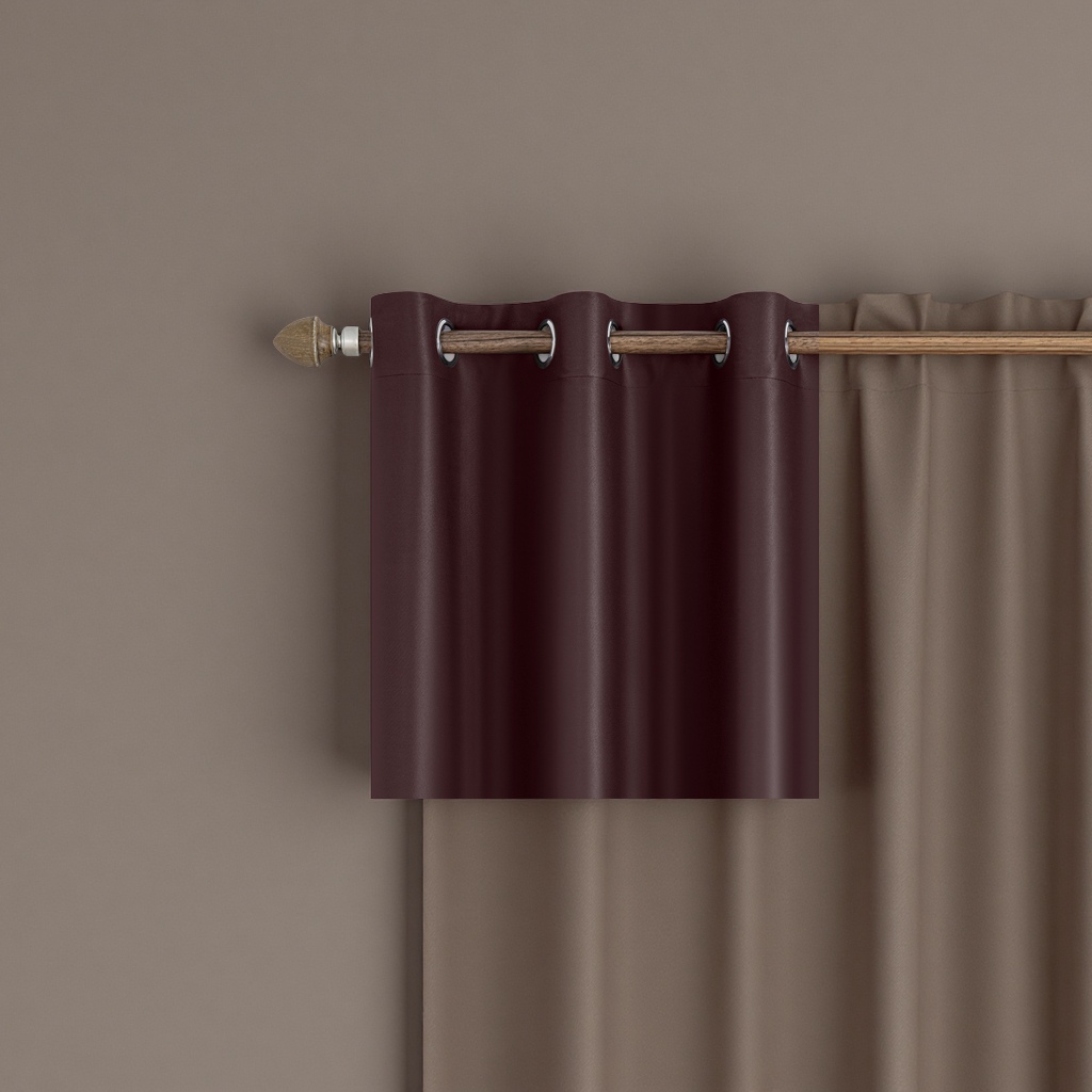 The dark brown blackout curtains for the living room and bedroom are floor-standing, simple and modern details Picture