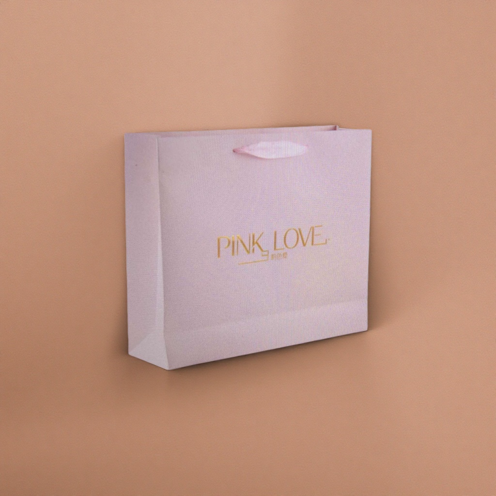 Pink handbag, simple, fashionable, eco-friendly shopping bag, large-capacity portable gift packaging bag