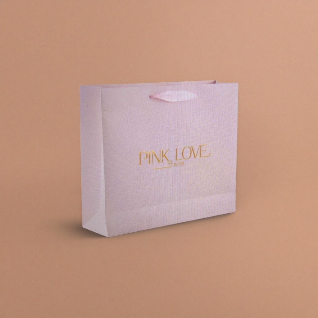 Pink handbag, simple, fashionable, eco-friendly shopping bag, large-capacity portable gift packaging bag Specification image