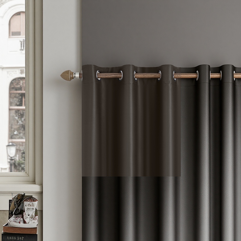 Dark brown blackout curtains are suitable for both living rooms and bedrooms, with a simple and flowing effect Application Scenario