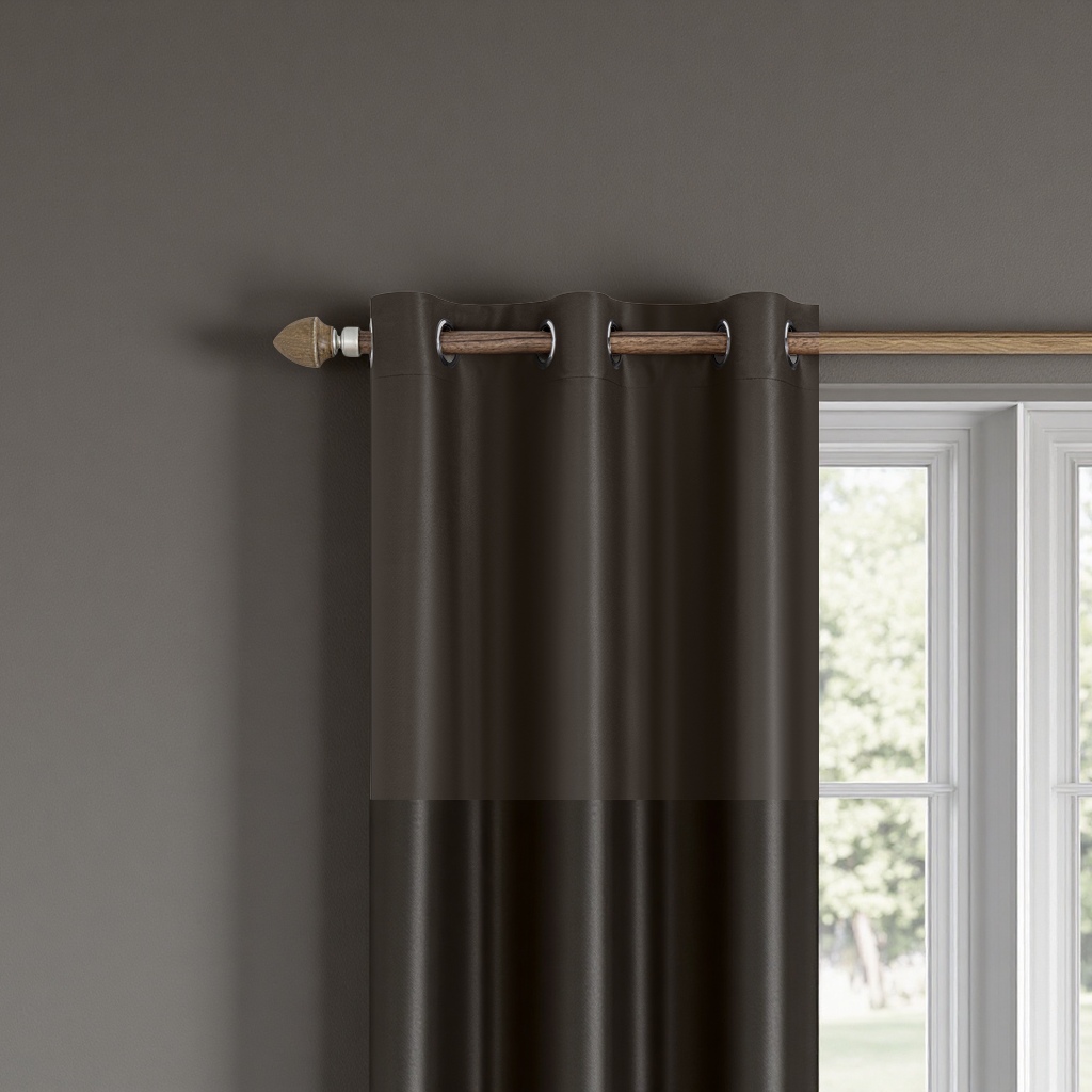 Dark brown blackout curtains are suitable for both living rooms and bedrooms, with a simple and flowing effect