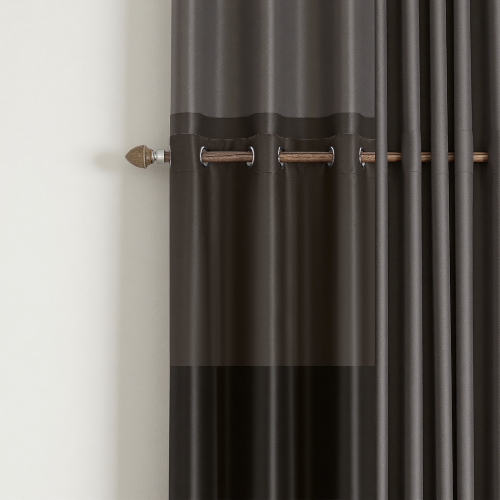 Dark brown blackout curtains are suitable for both living rooms and bedrooms, with a simple and flowing effect Specification image