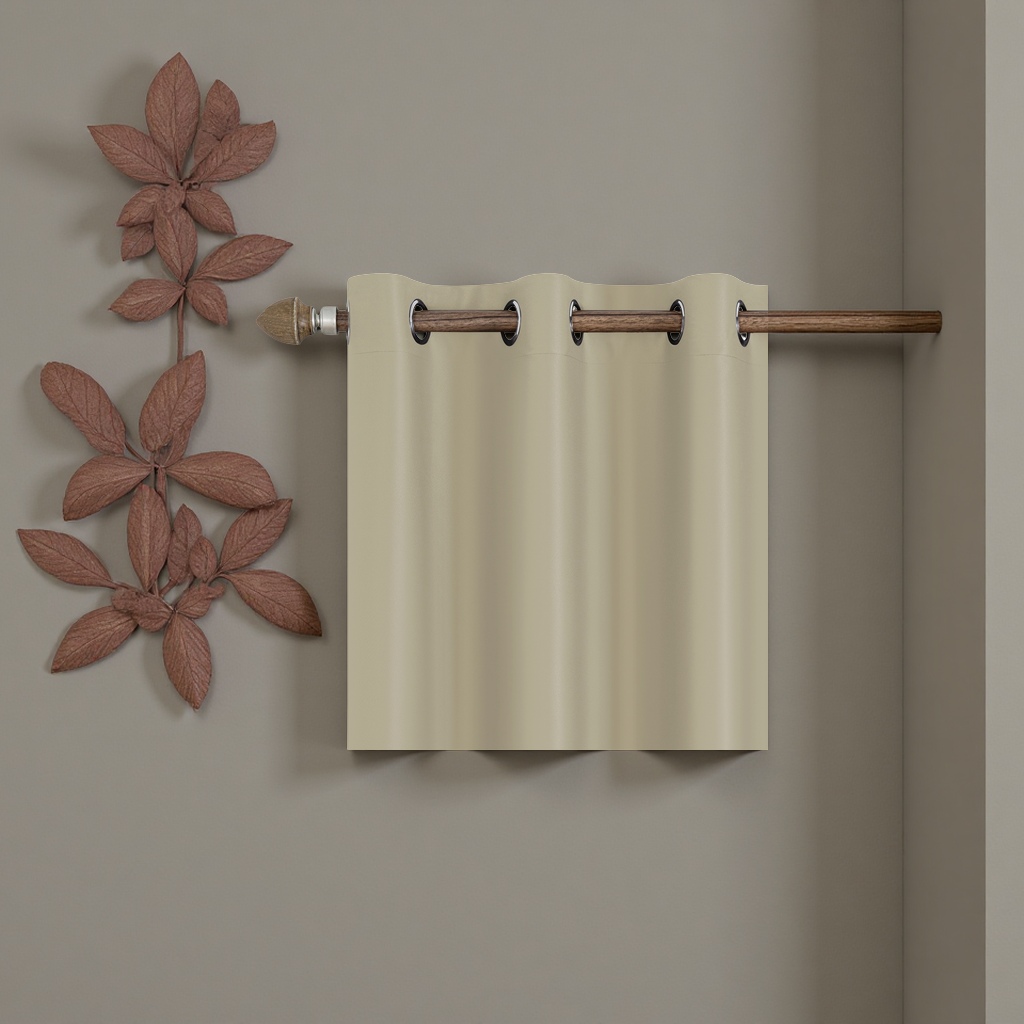Beige simple blackout curtains are suitable for both living rooms and bedrooms, providing a sense of drape Specification image