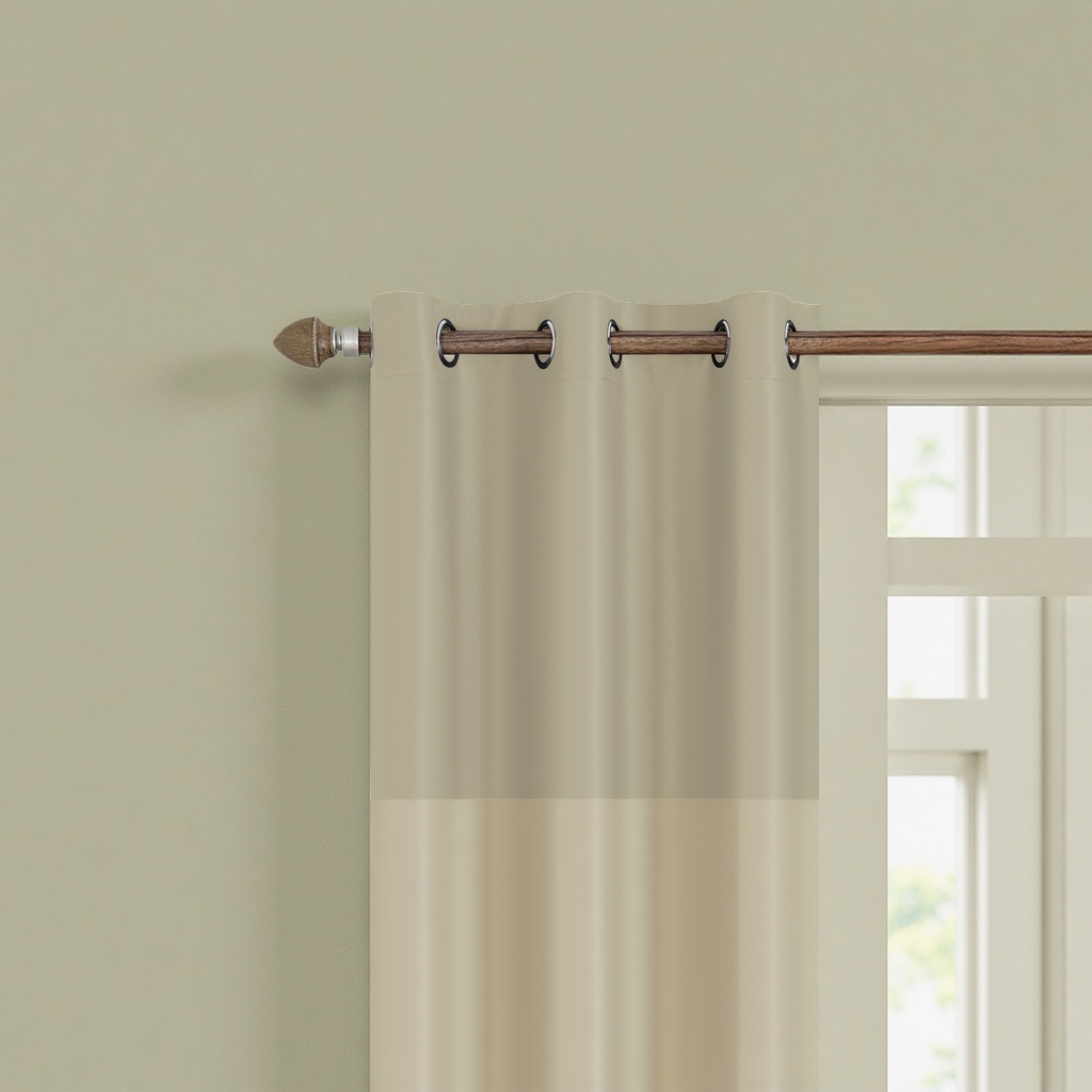 Beige simple blackout curtains are suitable for both living rooms and bedrooms, providing a sense of drape details Picture