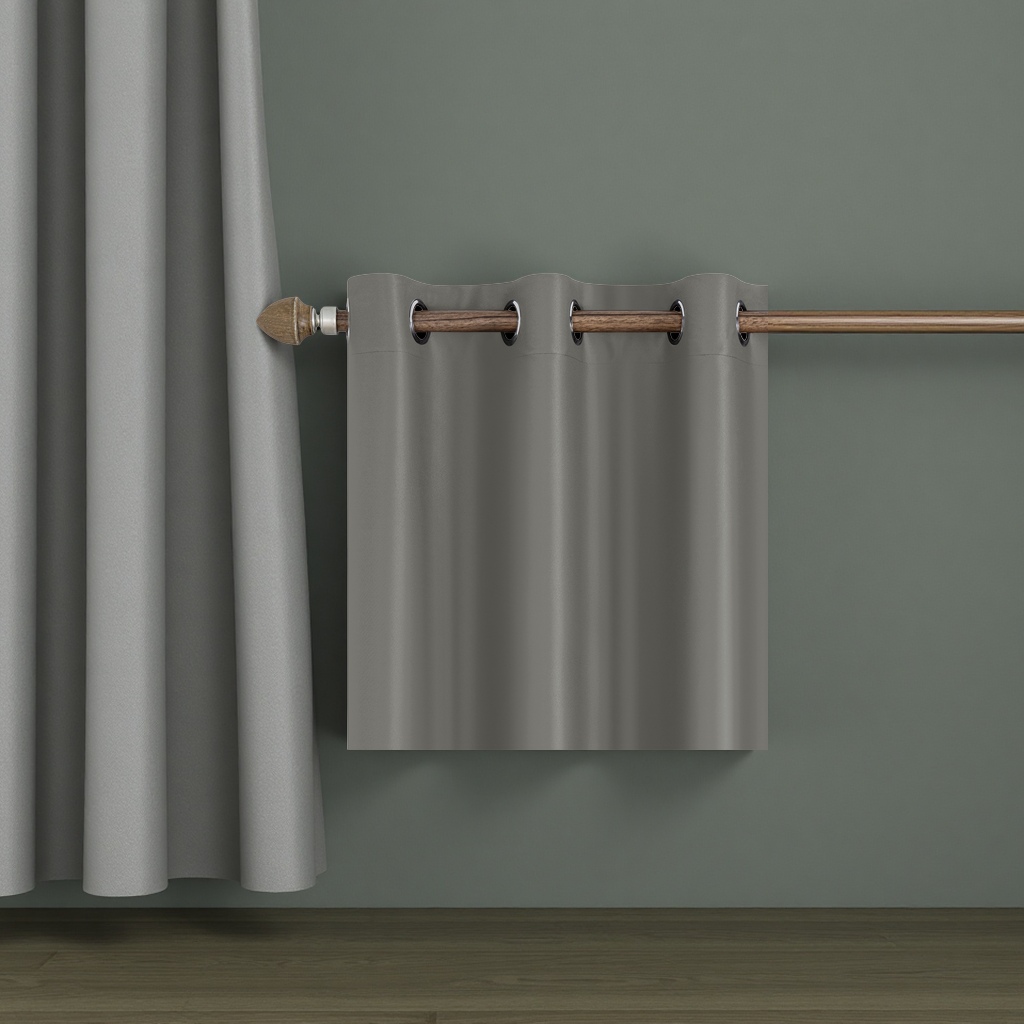 The grey and simple blackout curtains are suitable for both living rooms and bedrooms, with a drape that protects against ultraviolet rays details Picture
