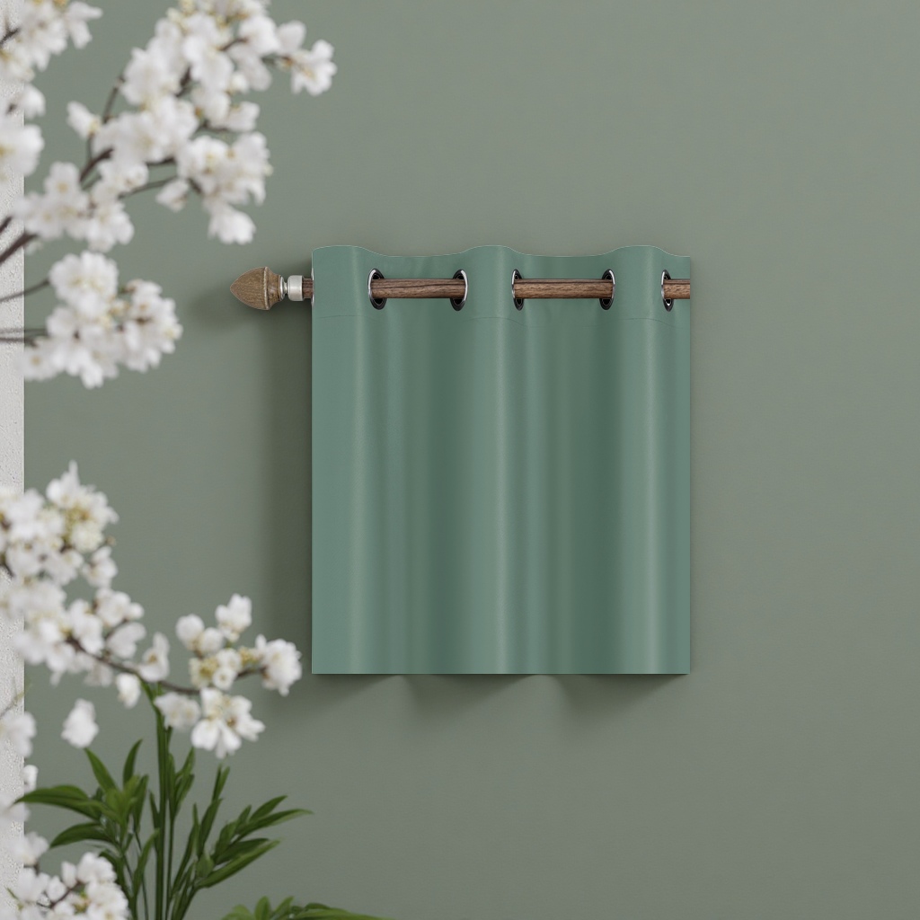 The dark green blackout curtains are suitable for both living rooms and bedrooms, with a simple and flowing effect Specification image