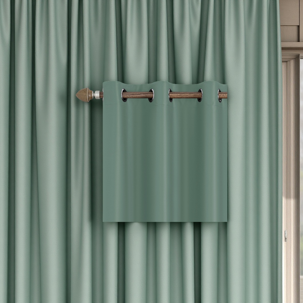 The dark green blackout curtains are suitable for both living rooms and bedrooms, with a simple and flowing effect