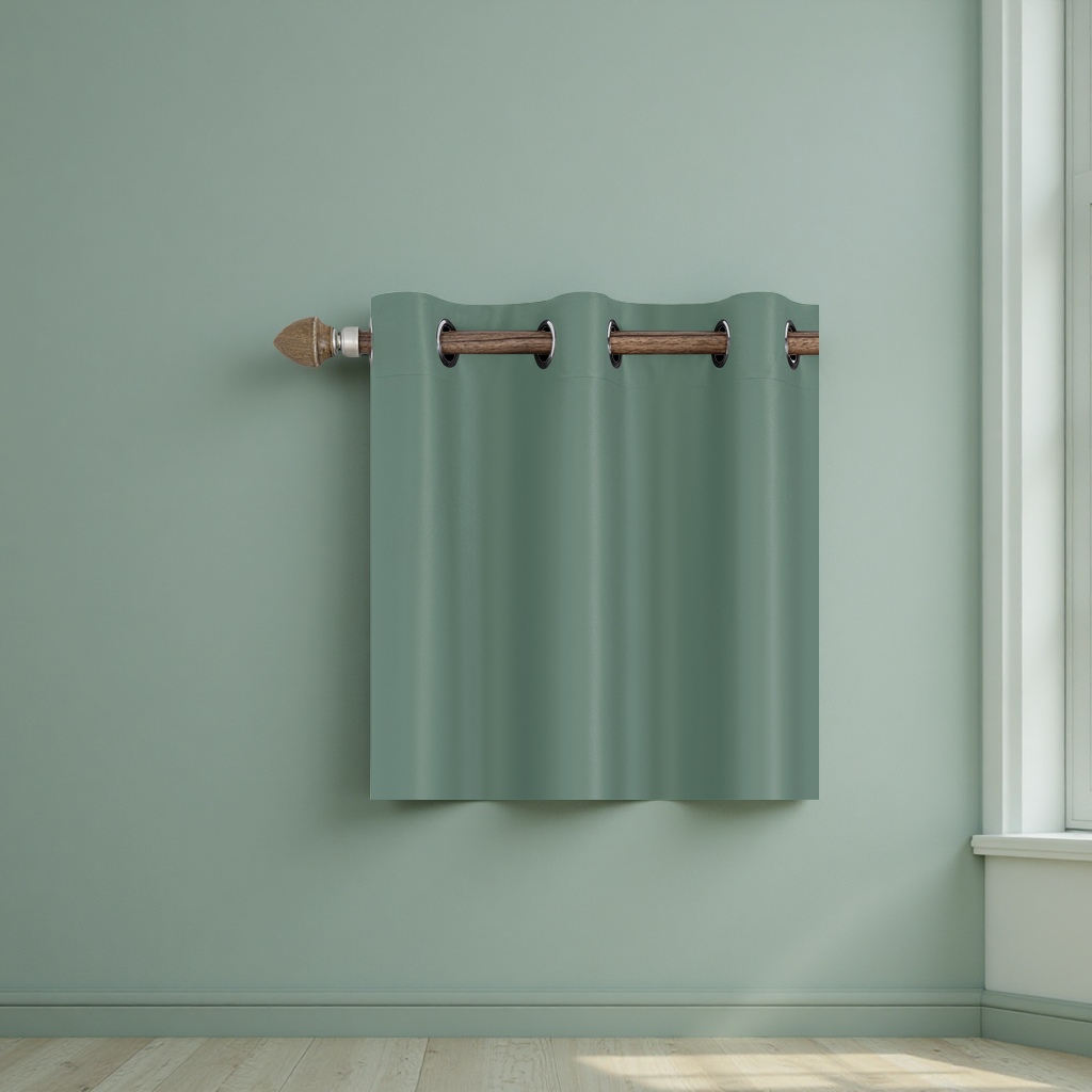 The dark green blackout curtains are suitable for both living rooms and bedrooms, with a simple and flowing effect details Picture