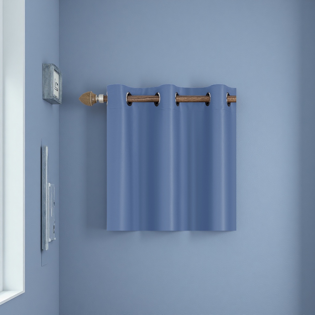 Blue blackout curtains are suitable for both living rooms and bedrooms in a simple and modern style details Picture