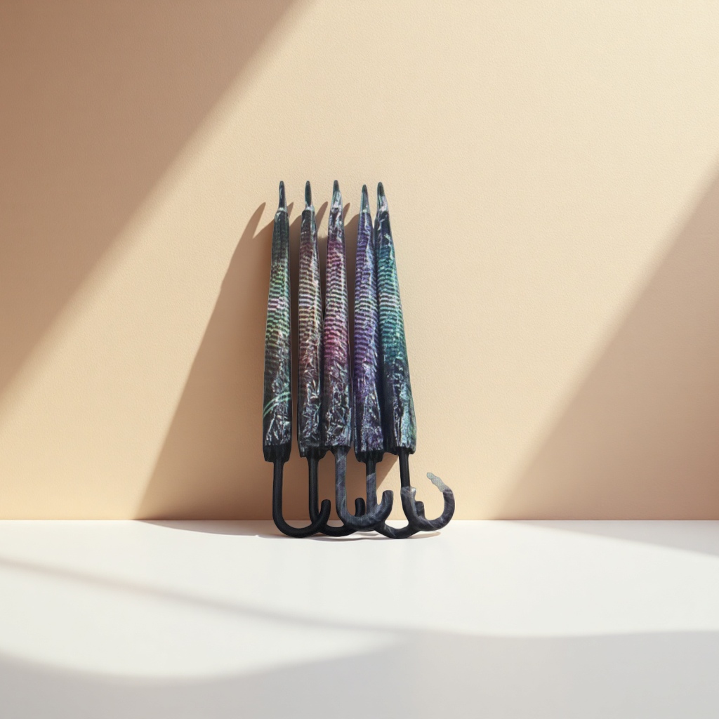 The colorful striped all-weather umbrella is waterproof, sun-proof, lightweight and foldable for portability Specification image