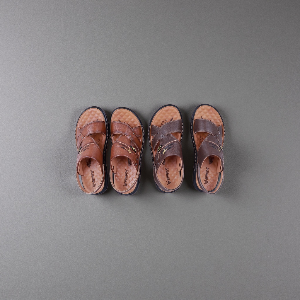 棕色简约时尚凉鞋 男款夏季透气防滑平底休闲 sandals