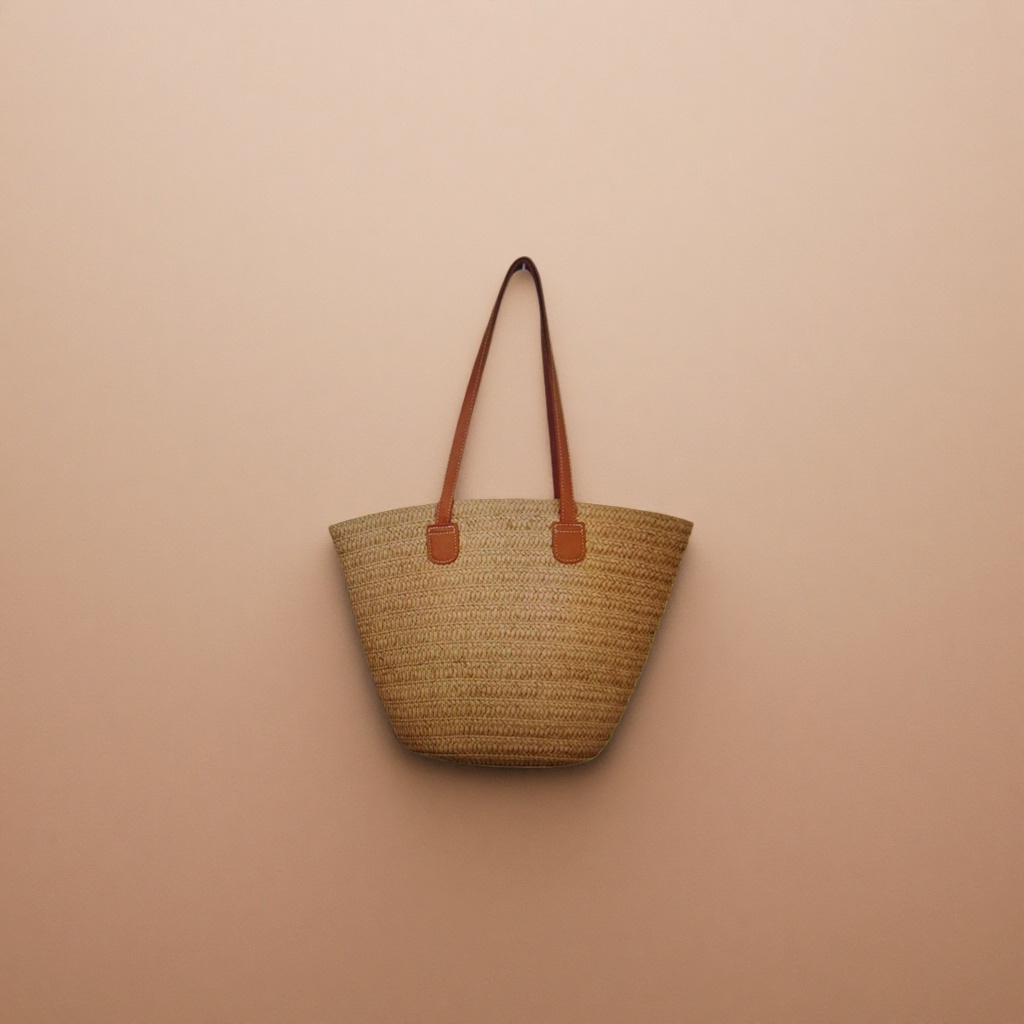 This brown woven handbag is a simple, fashionable and versatile commuter single-shoulder tote bag for women Application Scenario