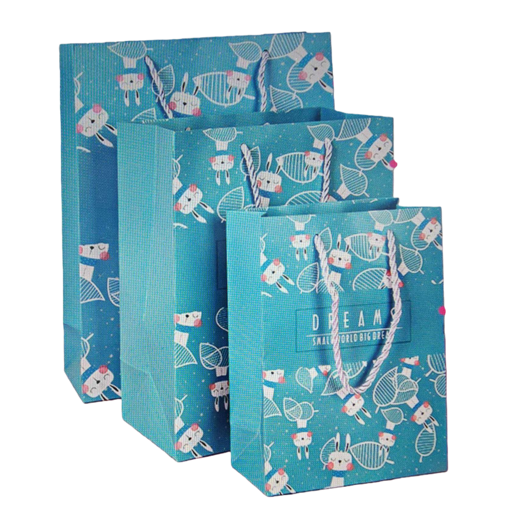 Blue cartoon rabbit gift bag, hand-held birthday party packaging bag Item Picture