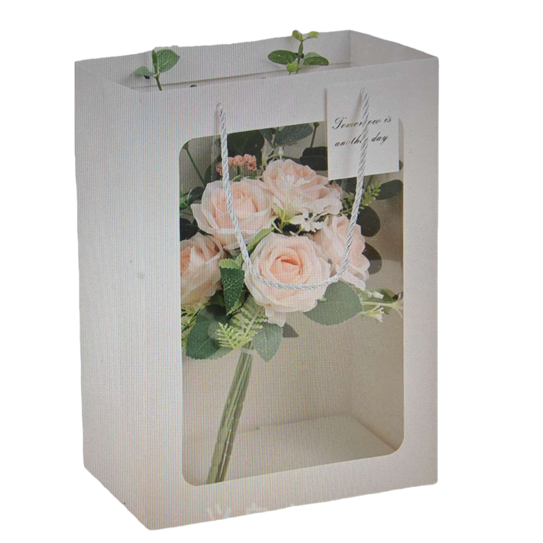 White gift box bouquet, fresh flowers delivered for birthday and festival gifts, exquisite packaging Item Picture