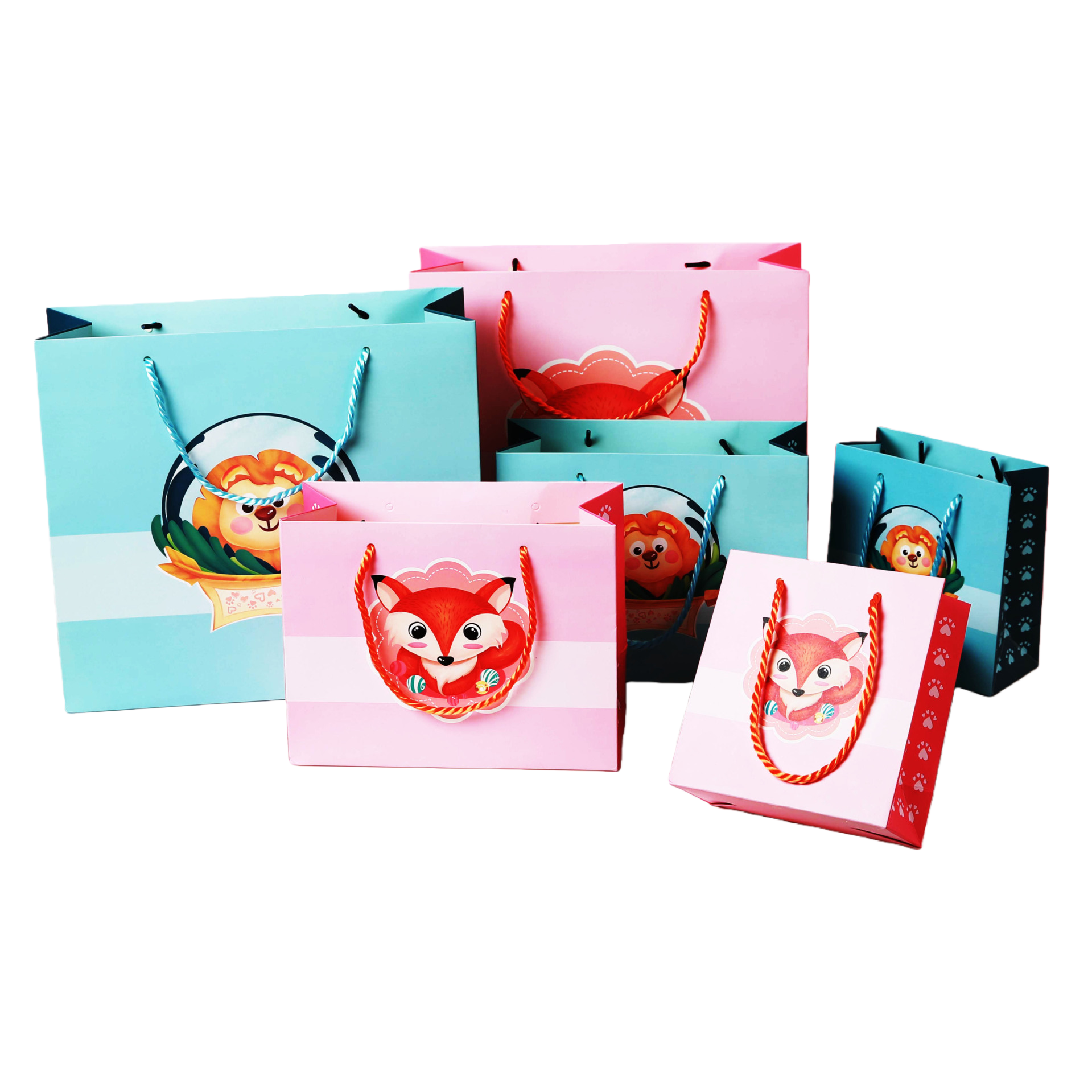 Colorful cartoon gift bags with multiple patterns to choose from are portable hand-held packaging bags Item Picture