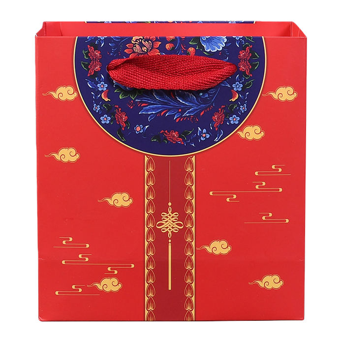 صندوق هدايا أحمر، شكل أزرق دائري من الزهور Item Picture