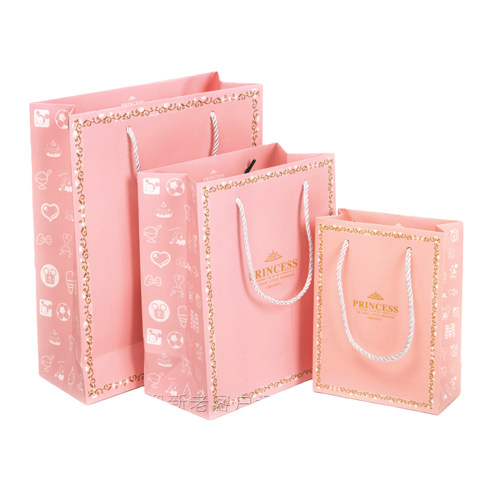 Pink gift bag, fashionable and simple hand-held paper bag, universal for festival and birthday packaging bags Item Picture