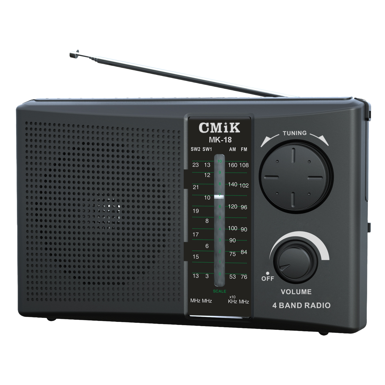 Black portable radio, ultra-thin mini FM radio, battery-powered walkman Item Picture