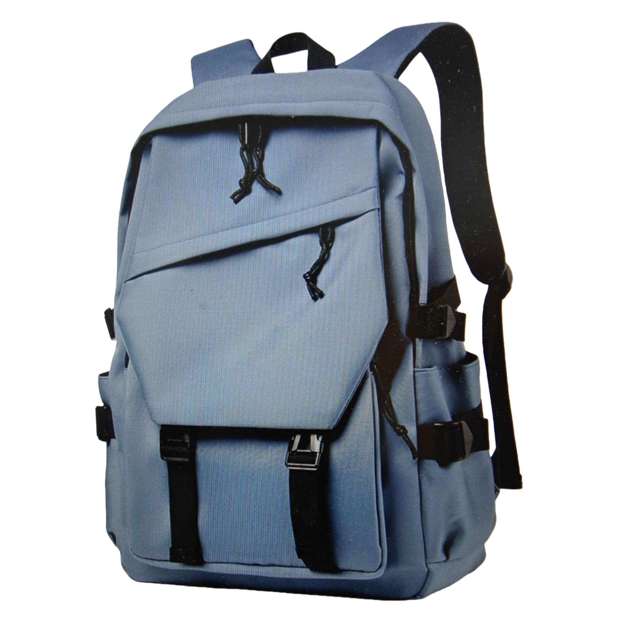 Light blue fashionable casual backpack, lightweight and large-capacity student commuting travel bag Item Picture