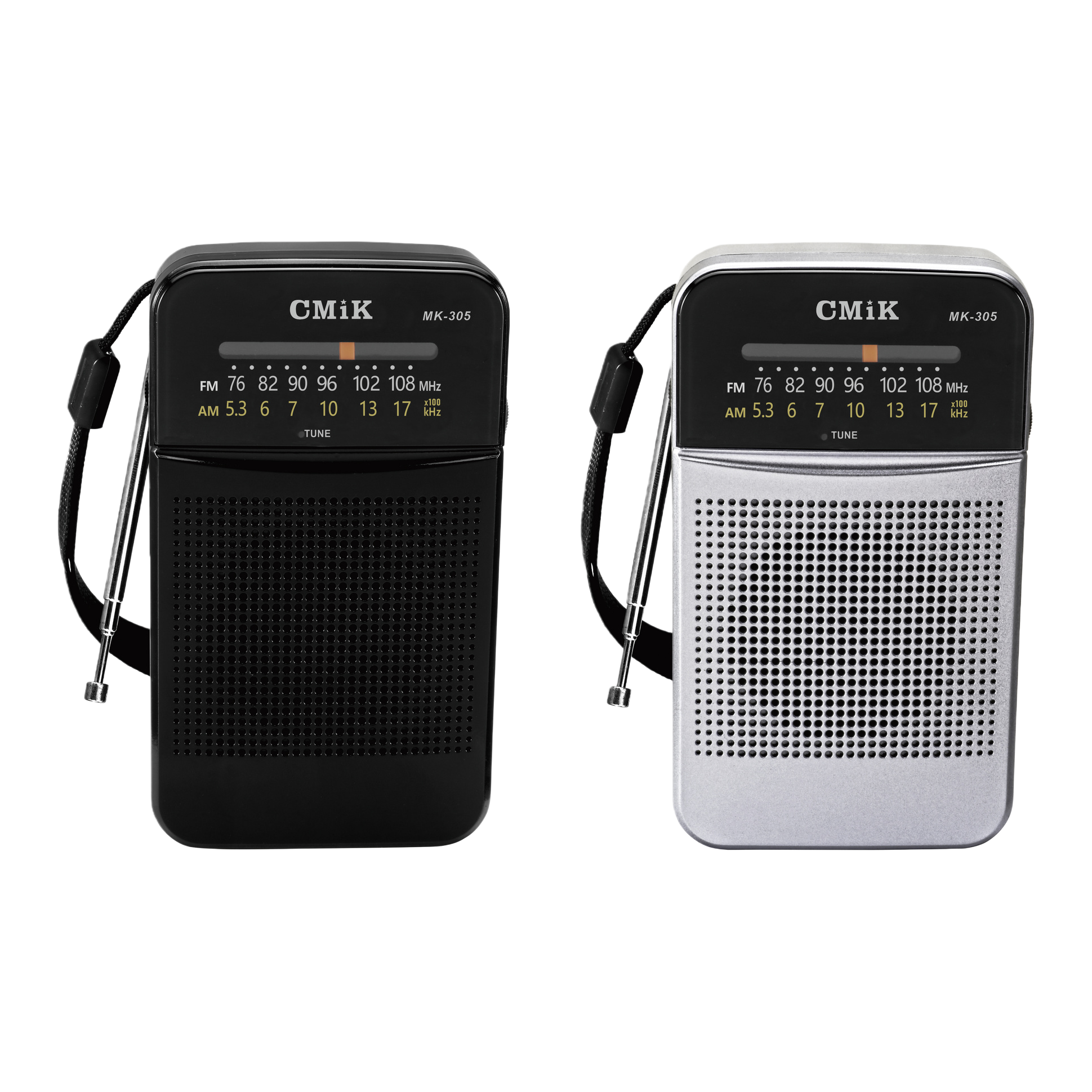 Black and silver portable radio, ultra-thin metal body, FM radio, Bluetooth speaker, rechargeable Item Picture