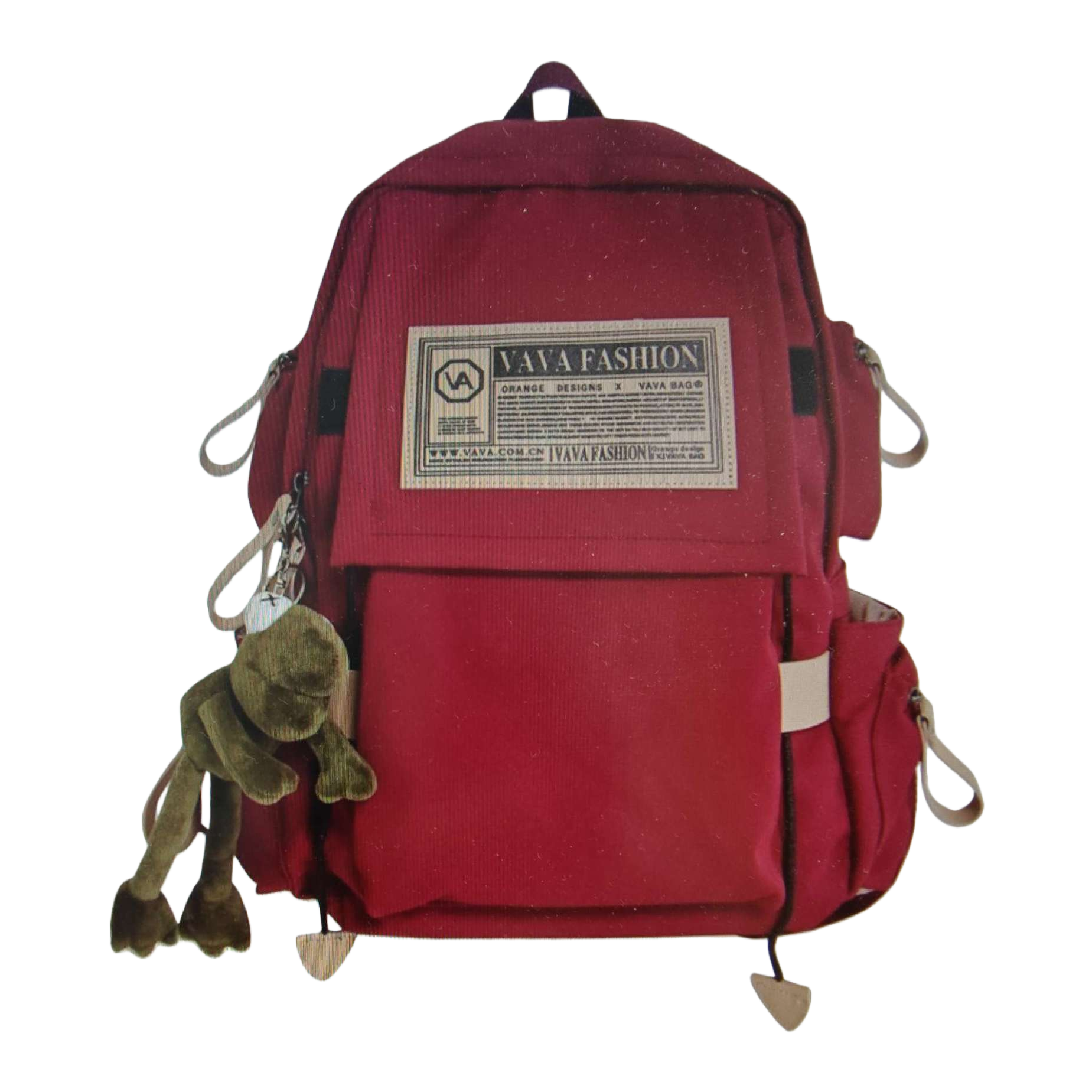This red backpack is fashionable, lightweight and has a large capacity for student commuting and travel Item Picture