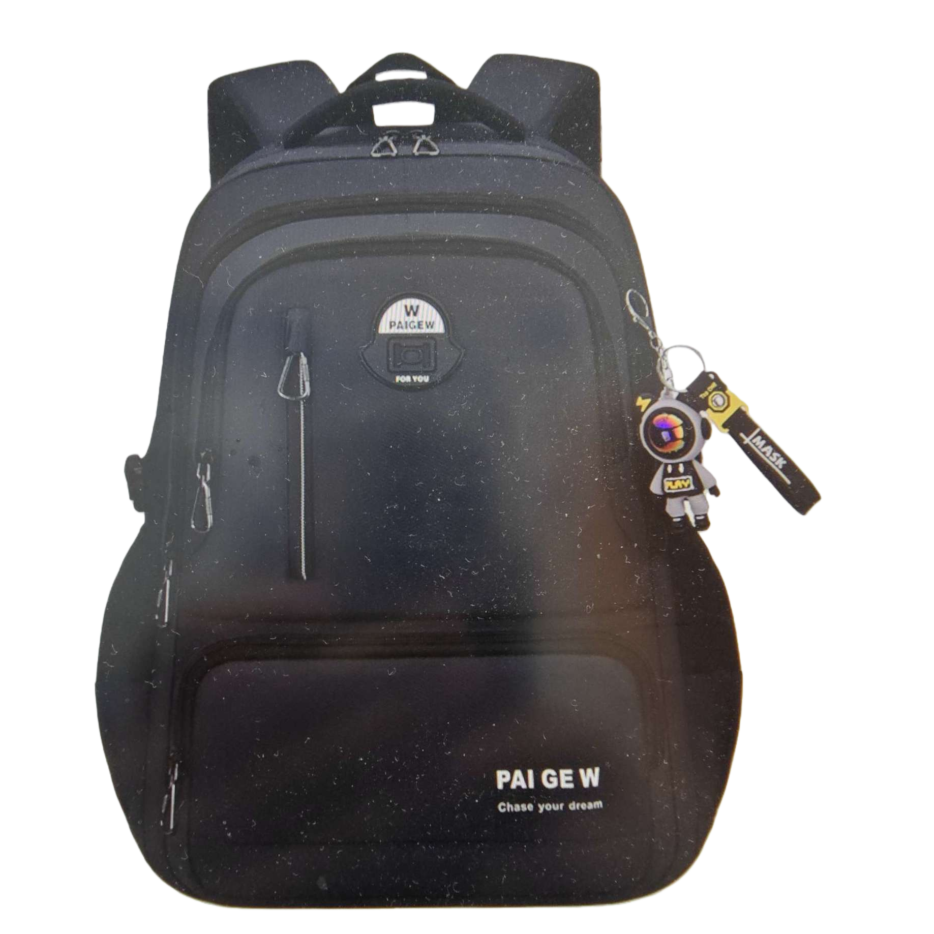 Black backpack, large-capacity, lightweight student commuting travel backpack, unisplinguous Item Picture