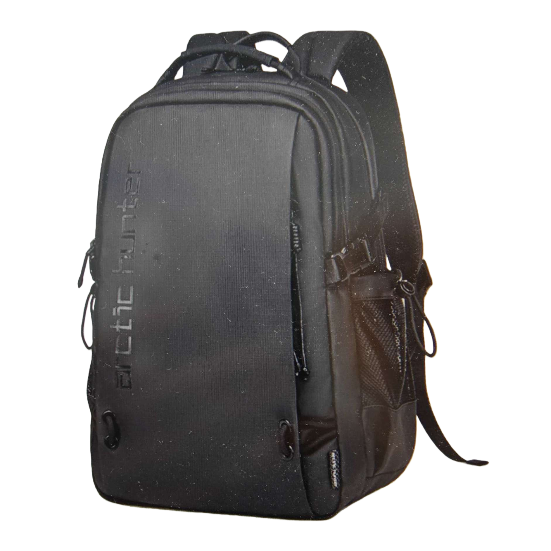 Black nylon waterproof backpack, simple for commuting, business and casual, suitable for both men and women Item Picture