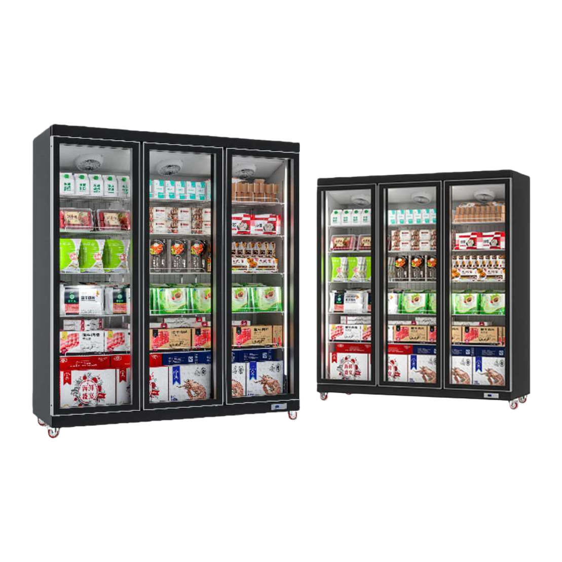Black glass door commercial refrigeration cabinet 200L air-cooled, frost-free, energy-saving and quiet Item Picture