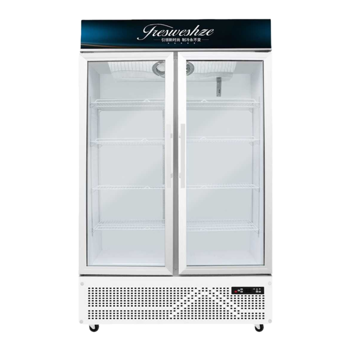 White double-door glass display cabinet, commercial refrigeration and preservation display cabinet, household kitchen freezer Item Picture
