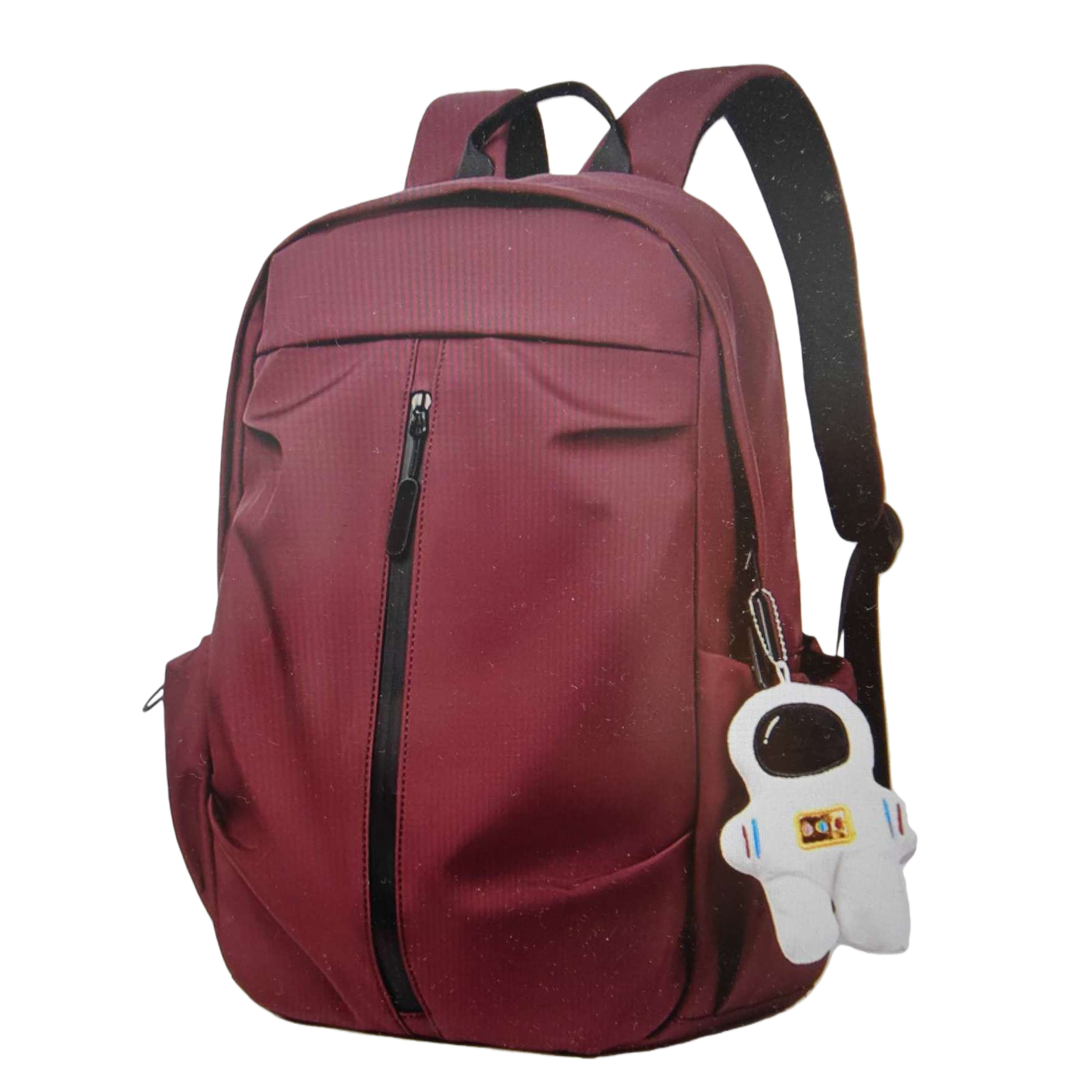A fashionable and large-capacity student commuting and casual backpack in wine red Item Picture