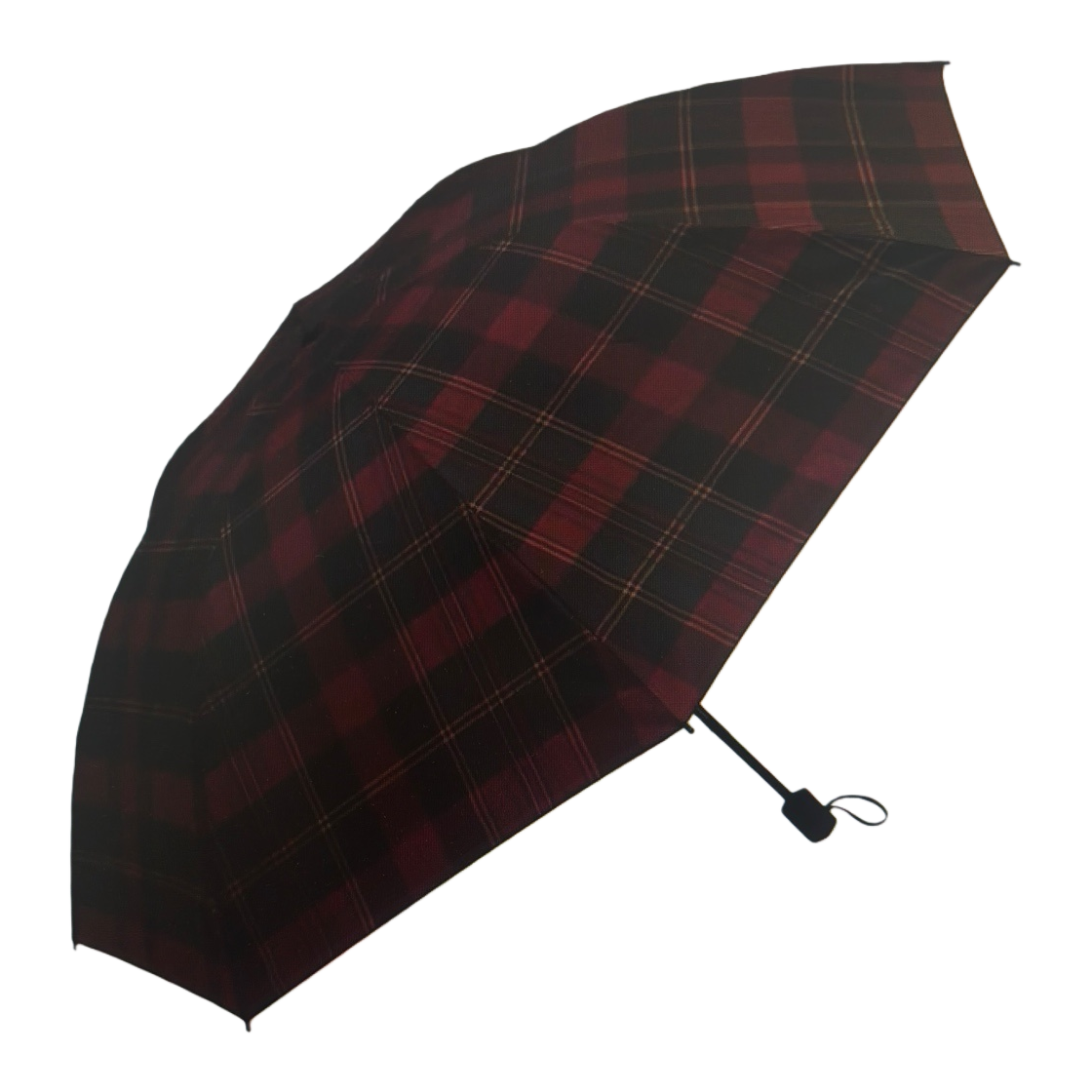 Red and black checkered umbrella for both sunny and rainy days, UV protection, sun protection and shade Item Picture