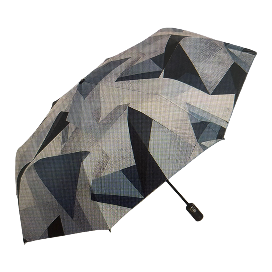 Black and white geometric pattern all-weather umbrella, waterproof and sun-proof lightweight folding umbrella Item Picture