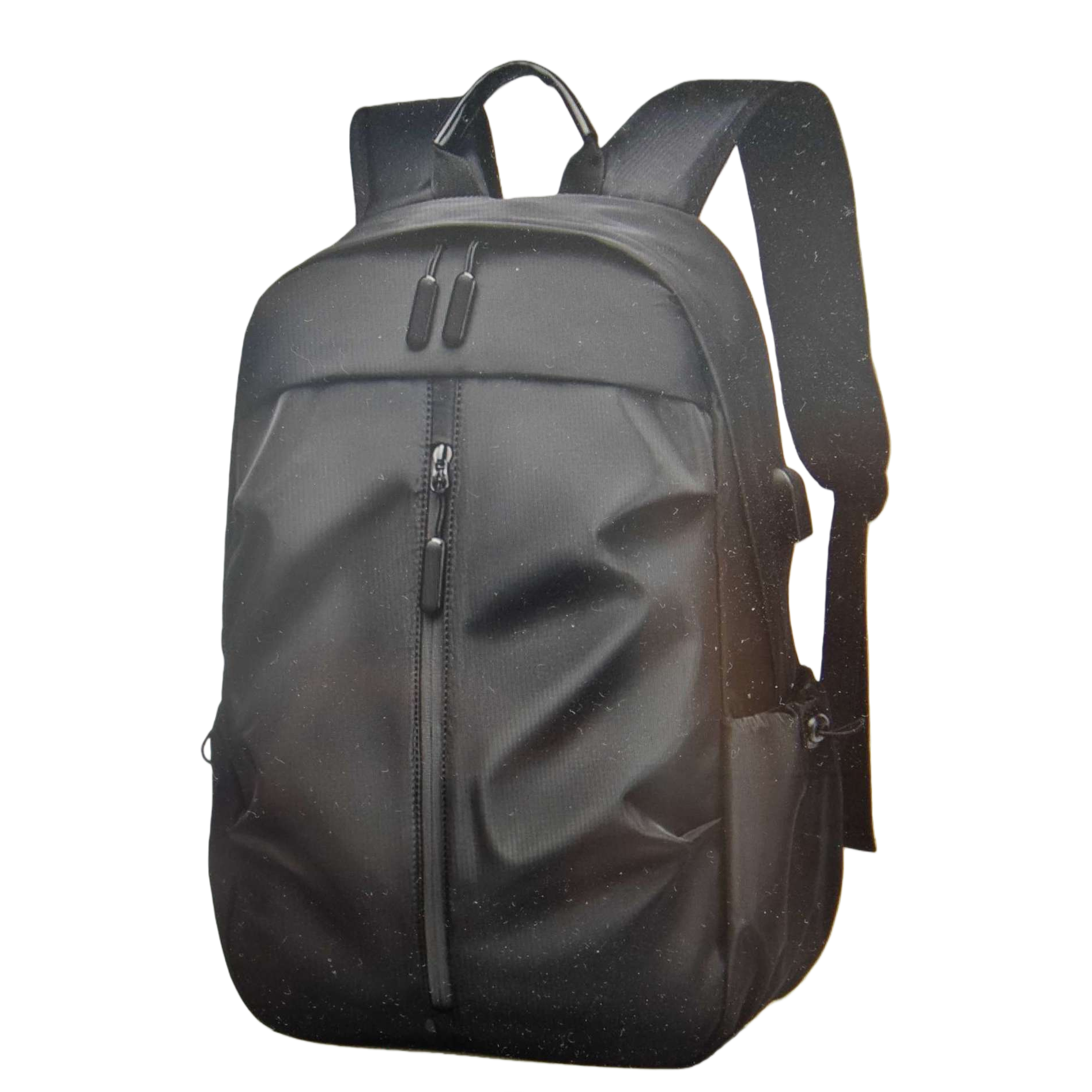 Black wear-resistant nylon commuting backpack, lightweight, water-repellent and with large capacity Item Picture