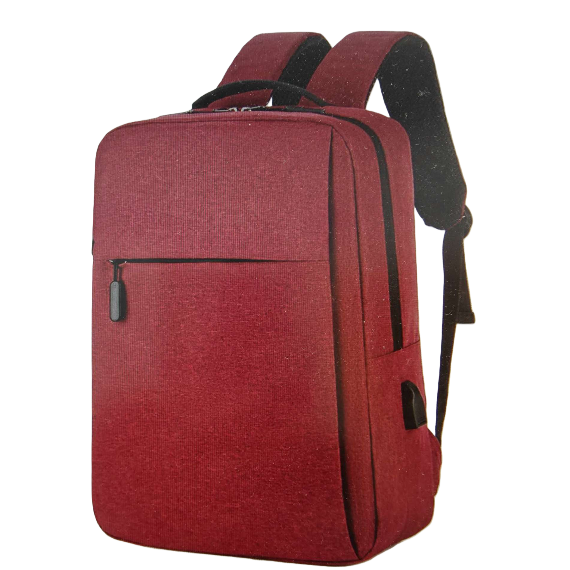 This wine red fashionable casual backpack is lightweight and has a large capacity, suitable for students commuting Item Picture