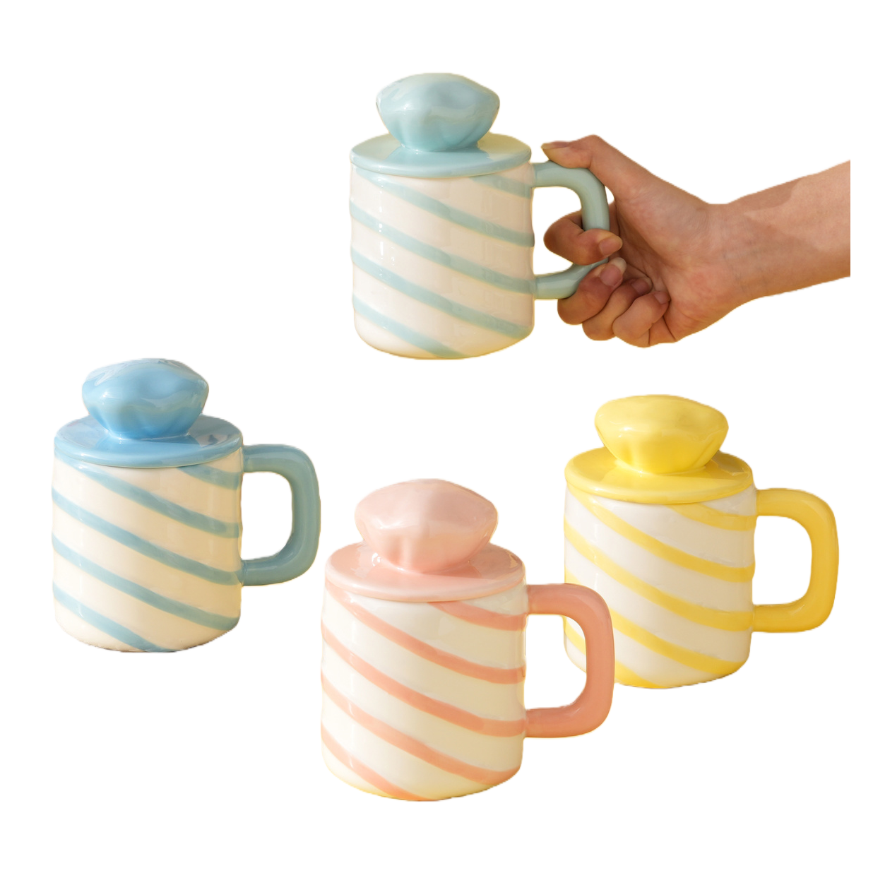 Rainbow Sweetheart Candy Cup, Ceramic Cup, Cute girlish style dessert Serving cup Item Picture
