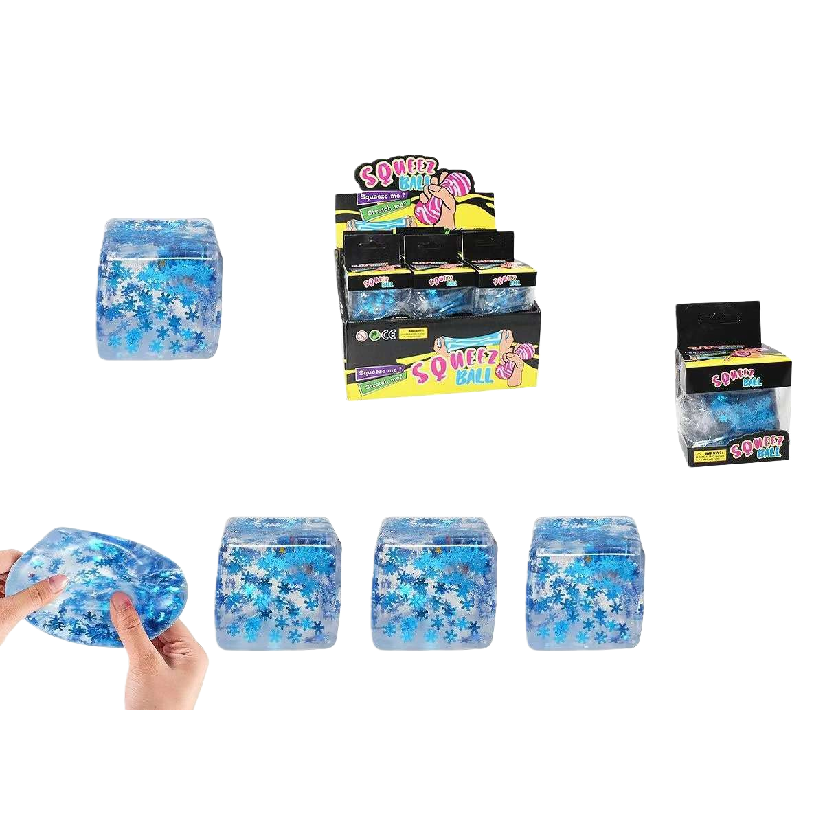 6cm Snowflake Cube Maltose Molded blue snowflake cube Maltose children's toy for stress relief Item Picture