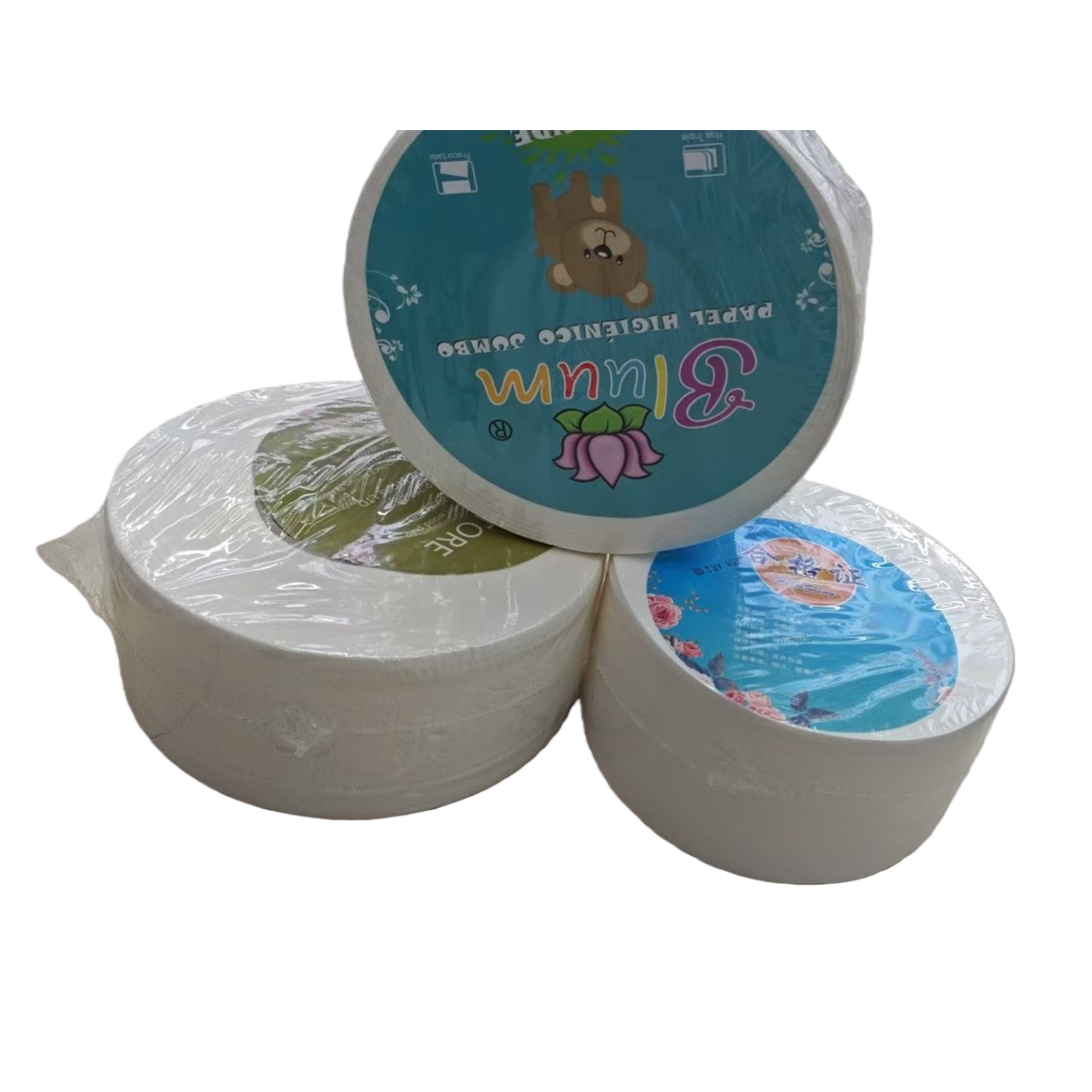 White roll paper, three-layer thickened soft tissue paper, 180g for home bathroom use Item Picture