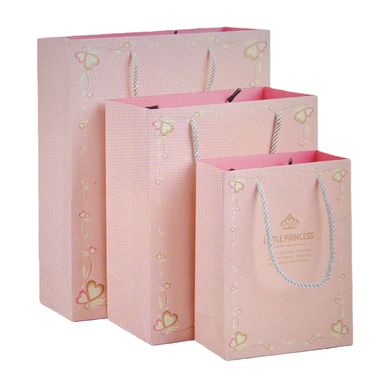 Pink heart-shaped patterned gift bag, hand-held paper bag, packaging bag, specially designed for gifting Item Picture