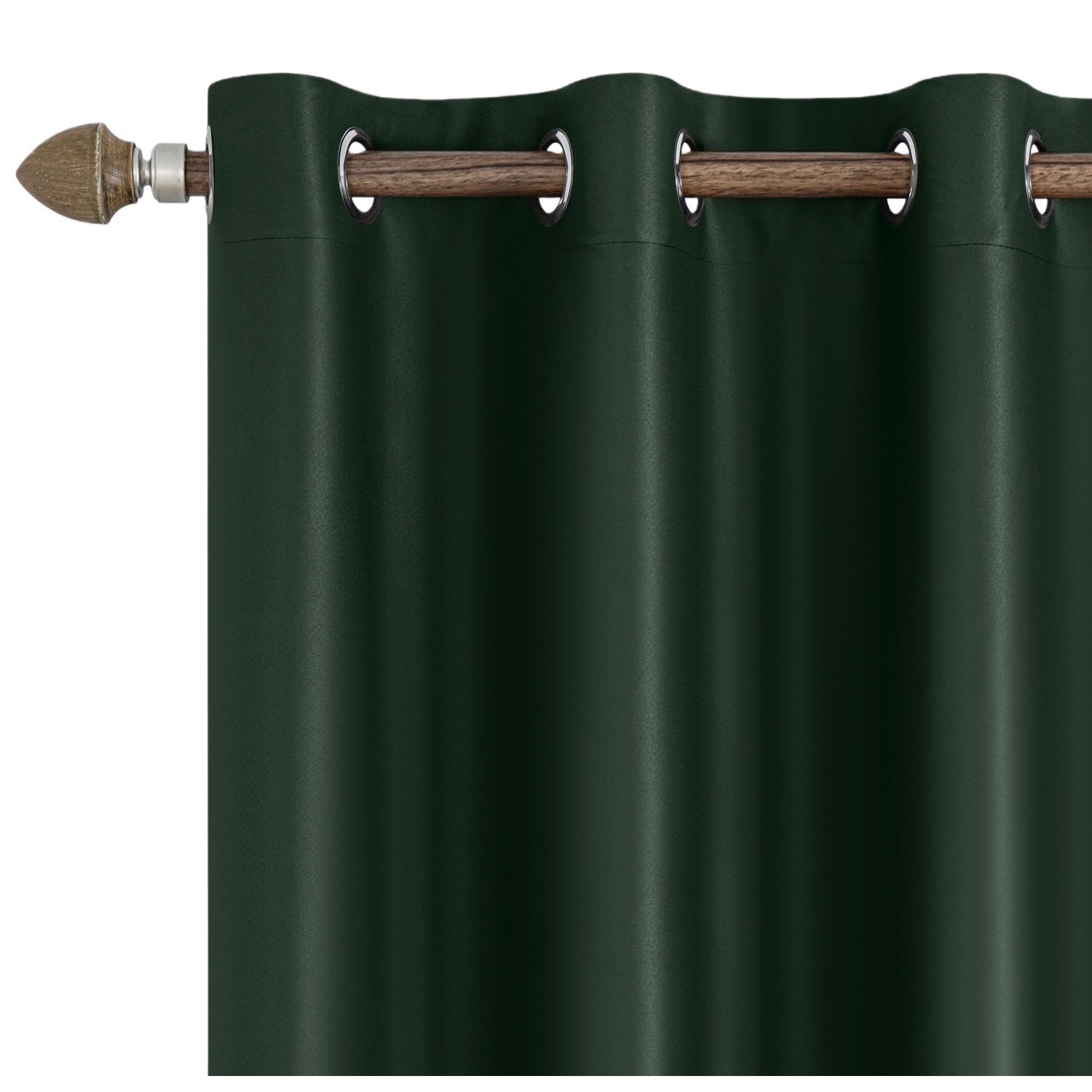 The dark green blackout curtains are suitable for both living rooms and bedrooms, featuring a simple and modern design with a flowing effect Item Picture