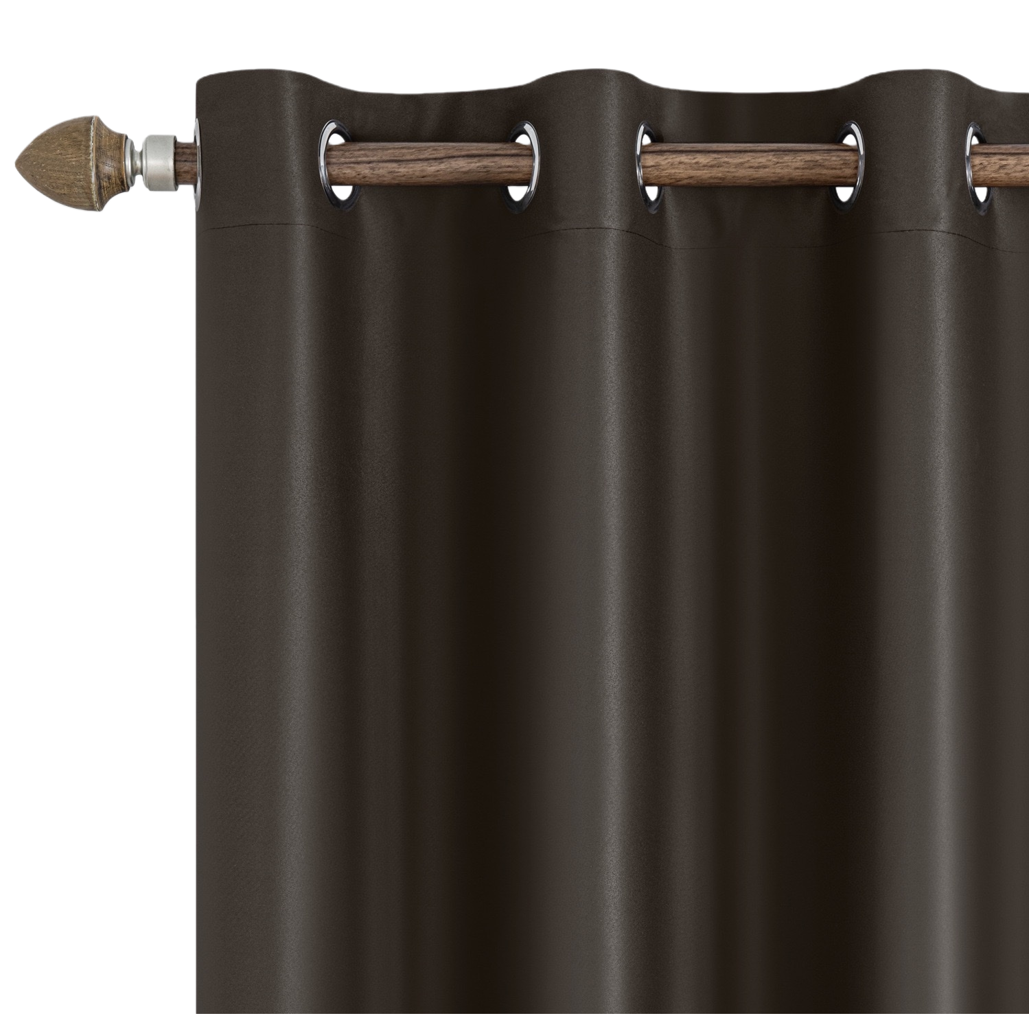 Dark brown blackout curtains are suitable for both living rooms and bedrooms, with a simple and flowing effect Item Picture