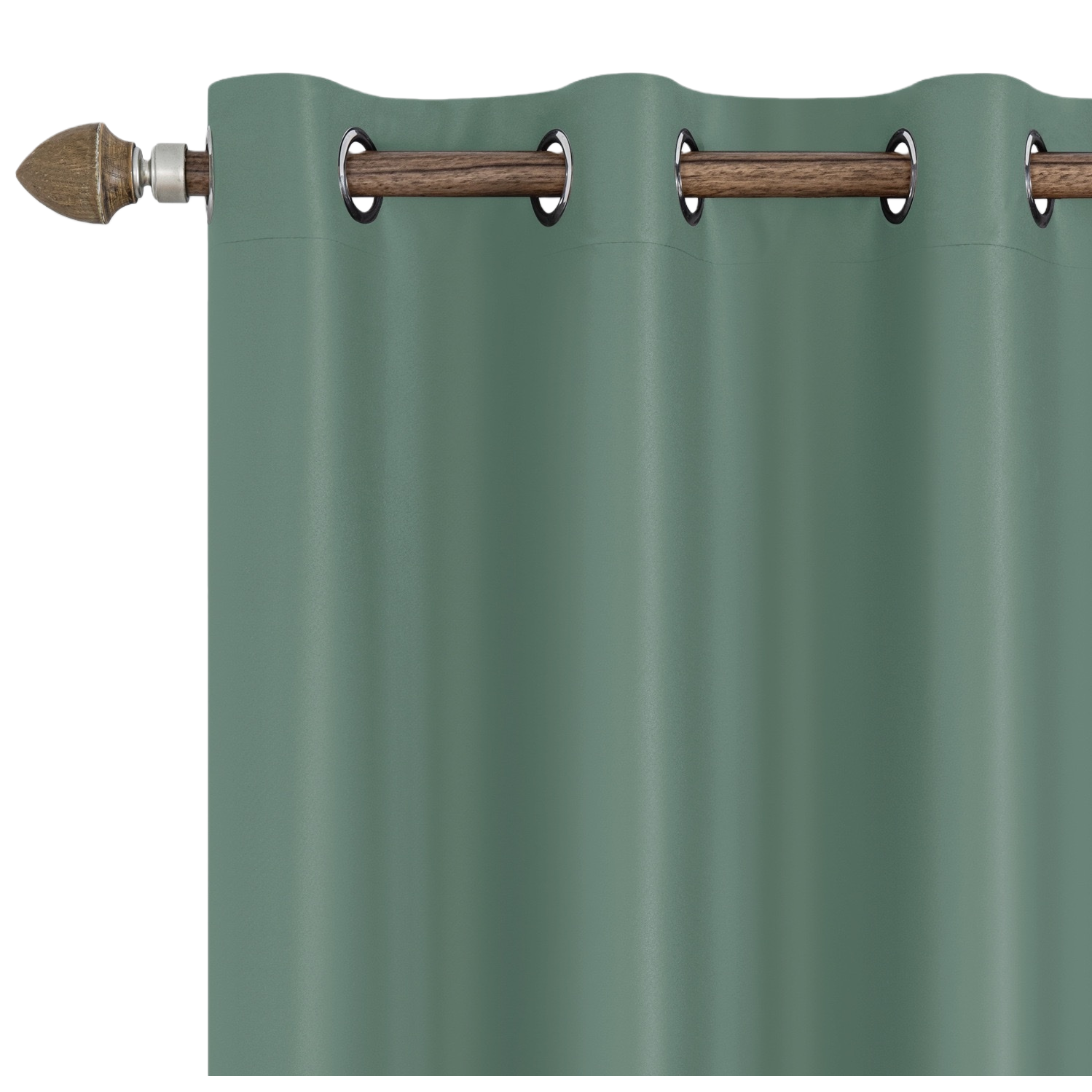The dark green blackout curtains are suitable for both living rooms and bedrooms, with a simple and flowing effect Item Picture