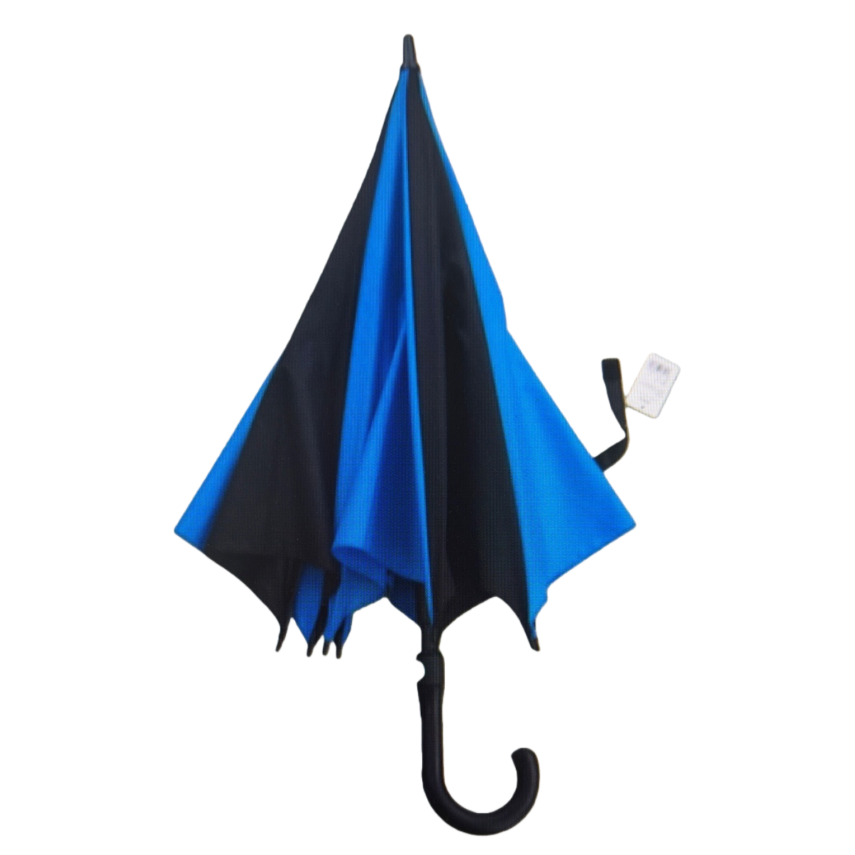 وتفتح المظلة ذات اللون الازرق والاسود Item Picture
