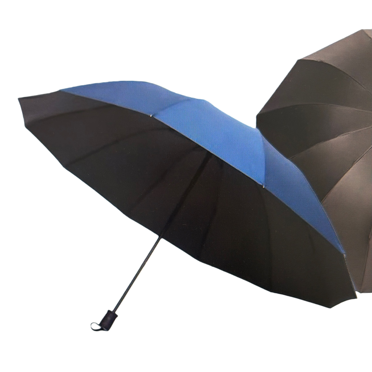The blue and black dual-color folding umbrella is waterproof, sun-proof, portable and lightweight Item Picture